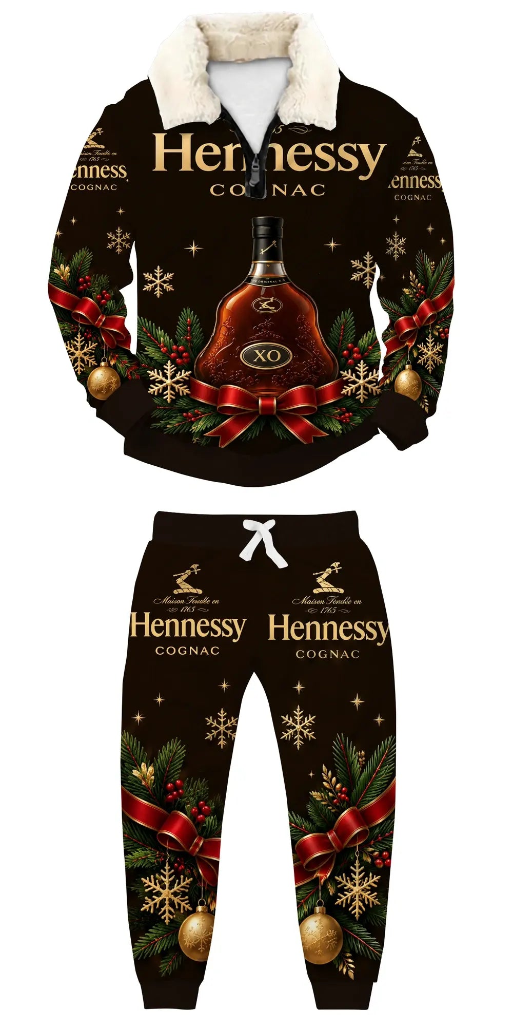 Amber Spirit Ugly Quarter Zip Sweatshirt & Sweatpant Set - MERRYPARK