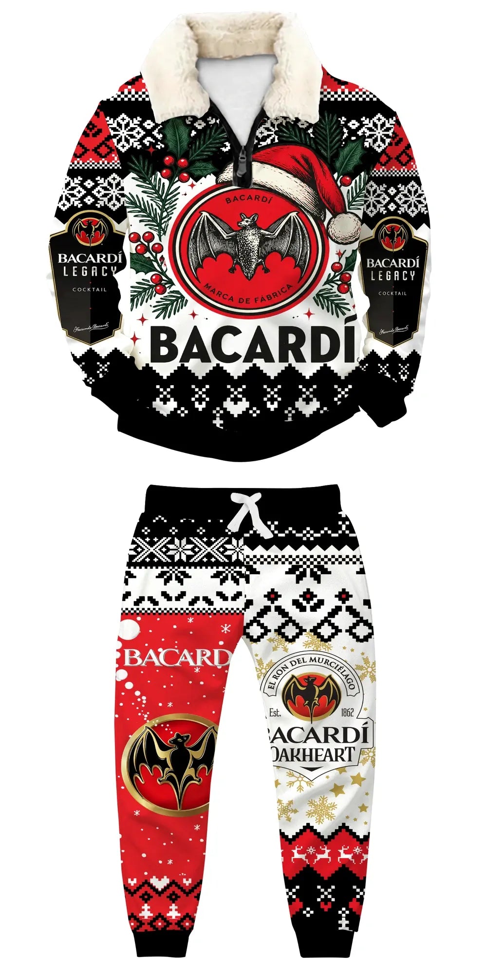 Bat-wine Ugly Quarter Zip Sweatshirt & Sweatpant Set - MERRYPARK