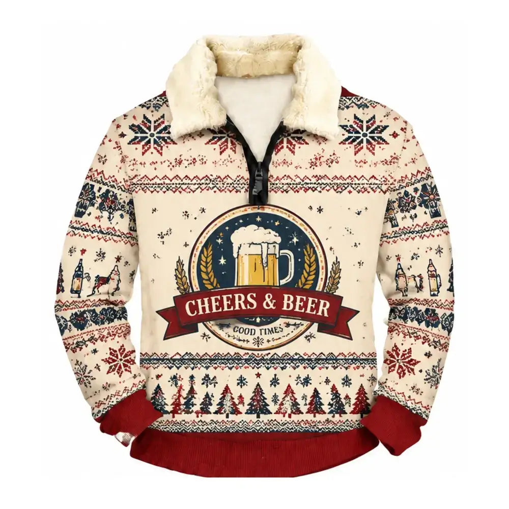 Beer Culture Ugly Quarter Zip Sweatshirt & Sweatpant Set - Merrypark