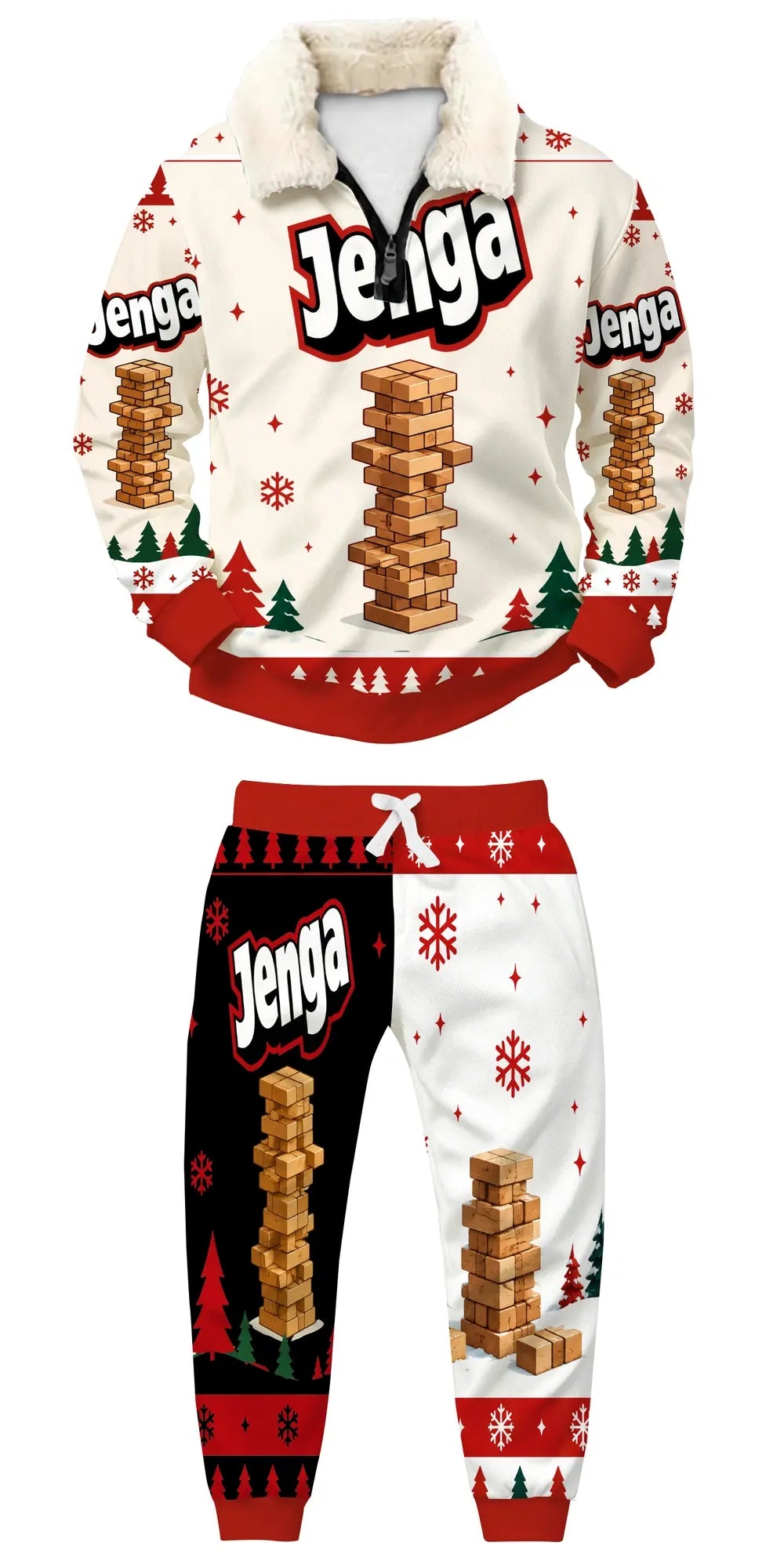 Building Blocks Ugly Quarter Zip Sweatshirt & Sweatpant Set - MERRYPARK