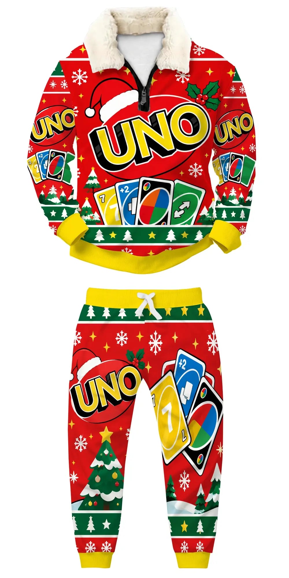 Card game Ugly Quarter Zip Sweatshirt & Sweatpant Set - MERRYPARK