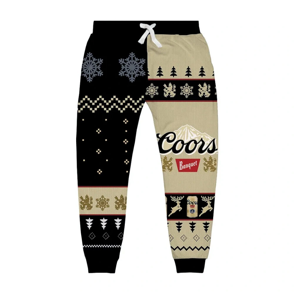 Christmas Zip Stand Fleece Collar Thick Sweatshirt & Sweatpant rttr99 - MERRYPARK