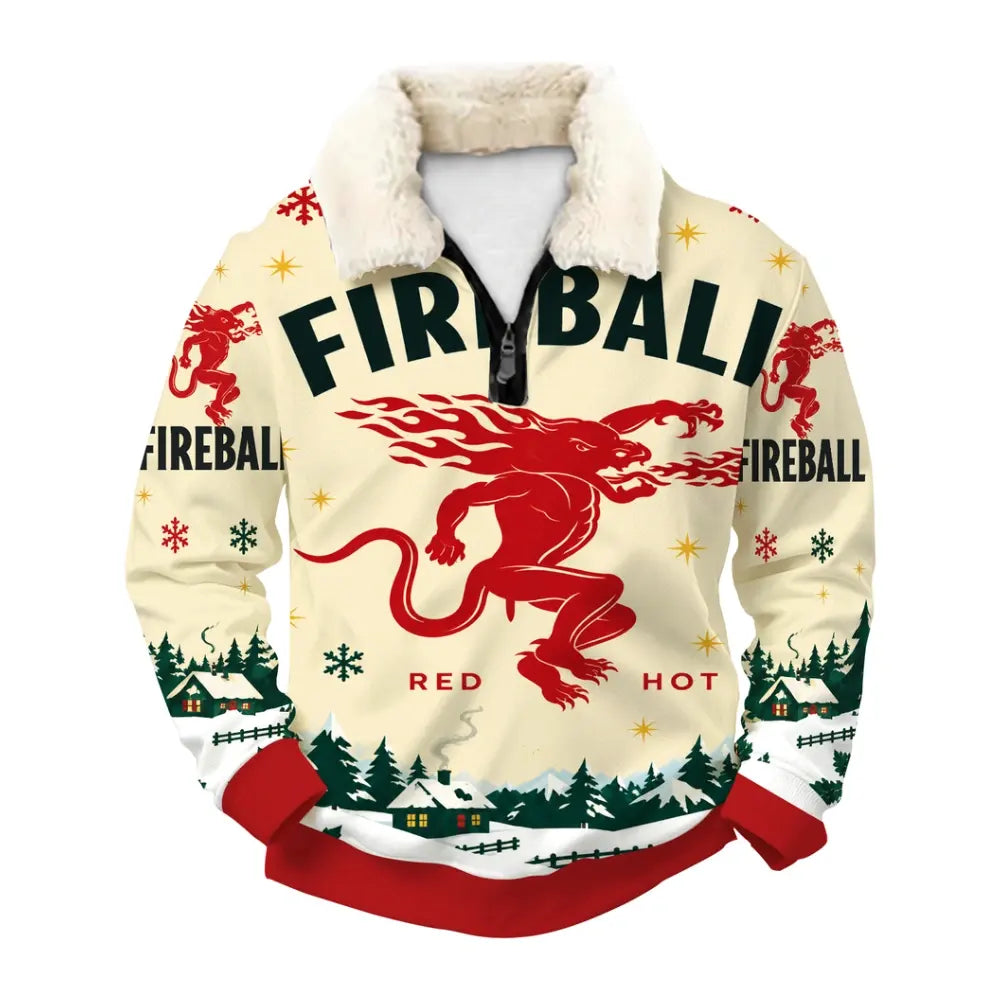 Cinnamon Fire Ugly Quarter Zip Sweatshirt & Sweatpant Set - MERRYPARK