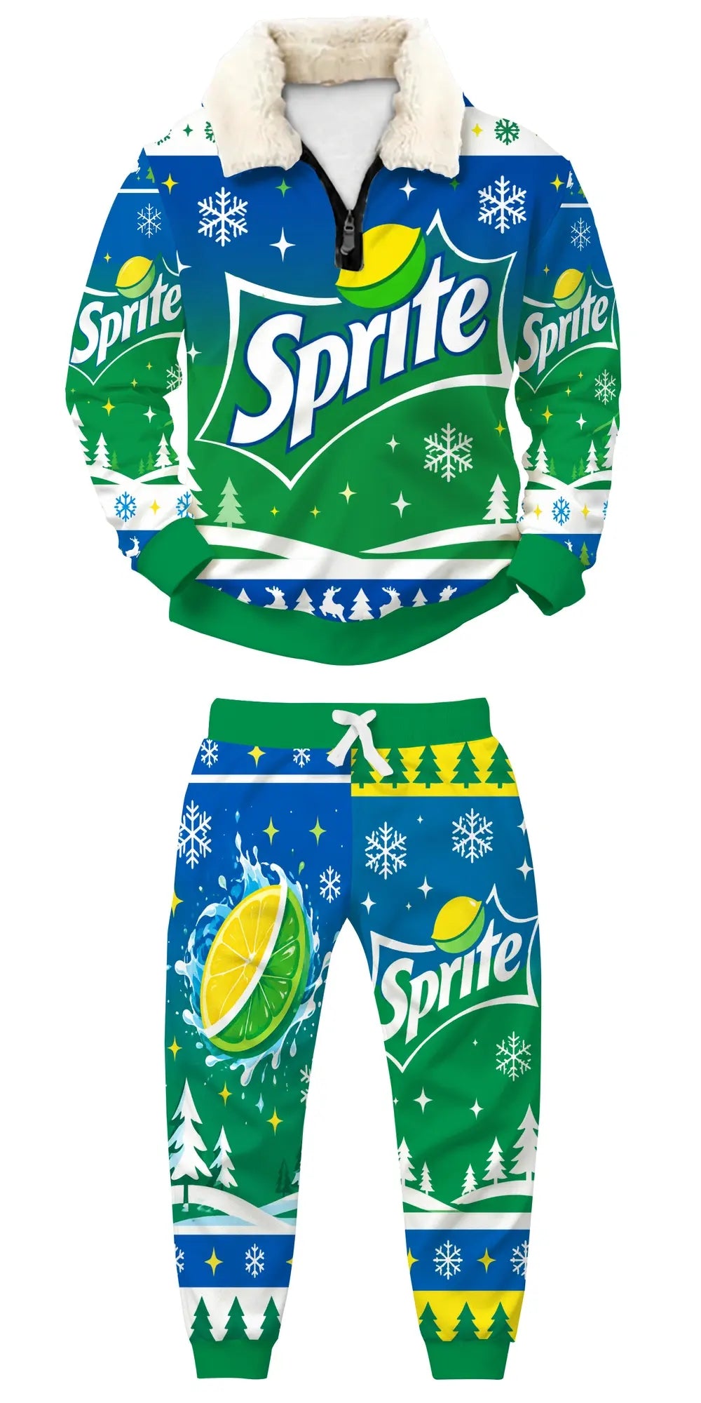 Citrus Fizz Ugly Quarter Zip Sweatshirt & Sweatpant Set - MERRYPARK