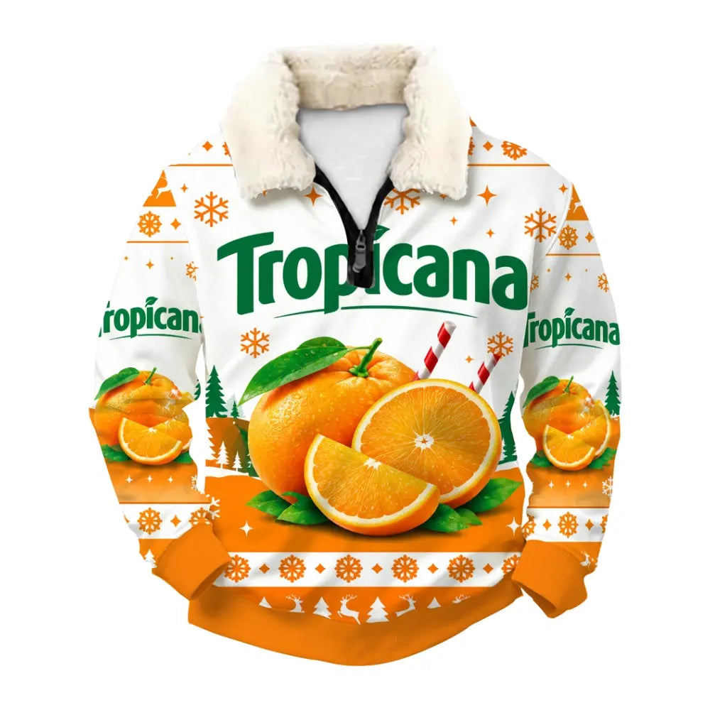 Citrus Splash Ugly Quarter Zip Sweatshirt & Sweatpant Set - MERRYPARK