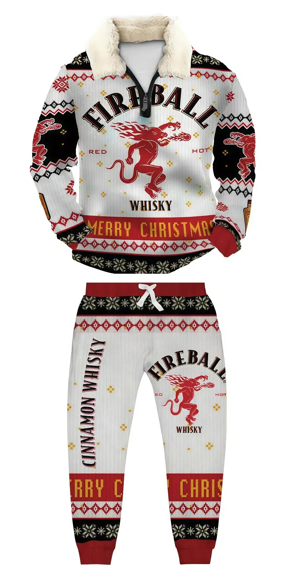 Festive Ugly Quarter Zip Sweatshirt & Sweatpant Set - MERRYPARK