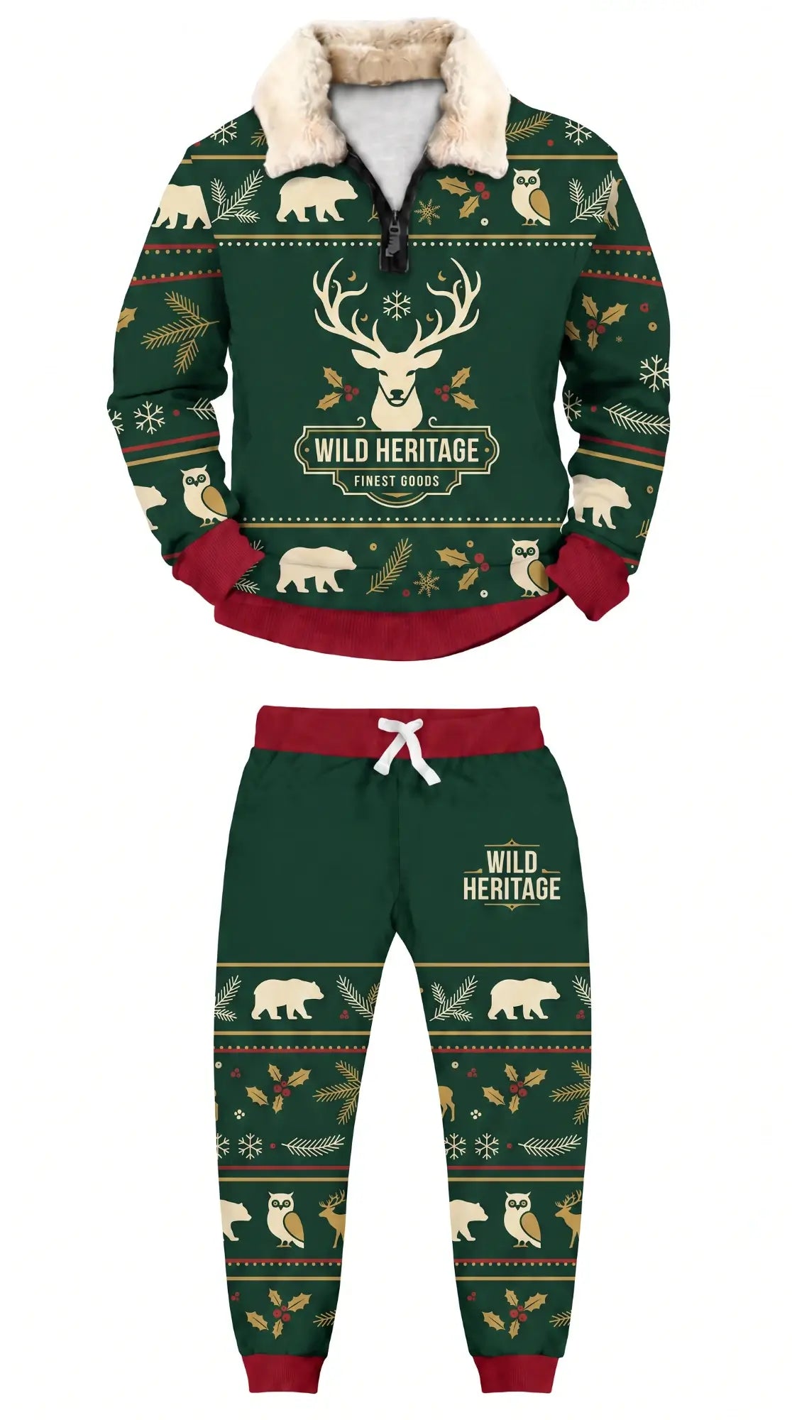 Hunting & Wilderness Ugly Quarter Zip Sweatshirt & Sweatpant Set - Merrypark