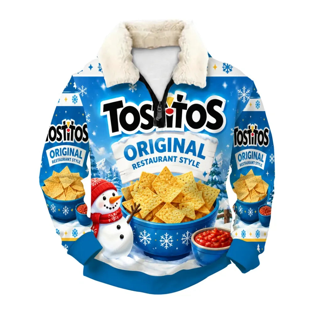 Party Chips Ugly Quarter Zip Sweatshirt & Sweatpant Set - MERRYPARK