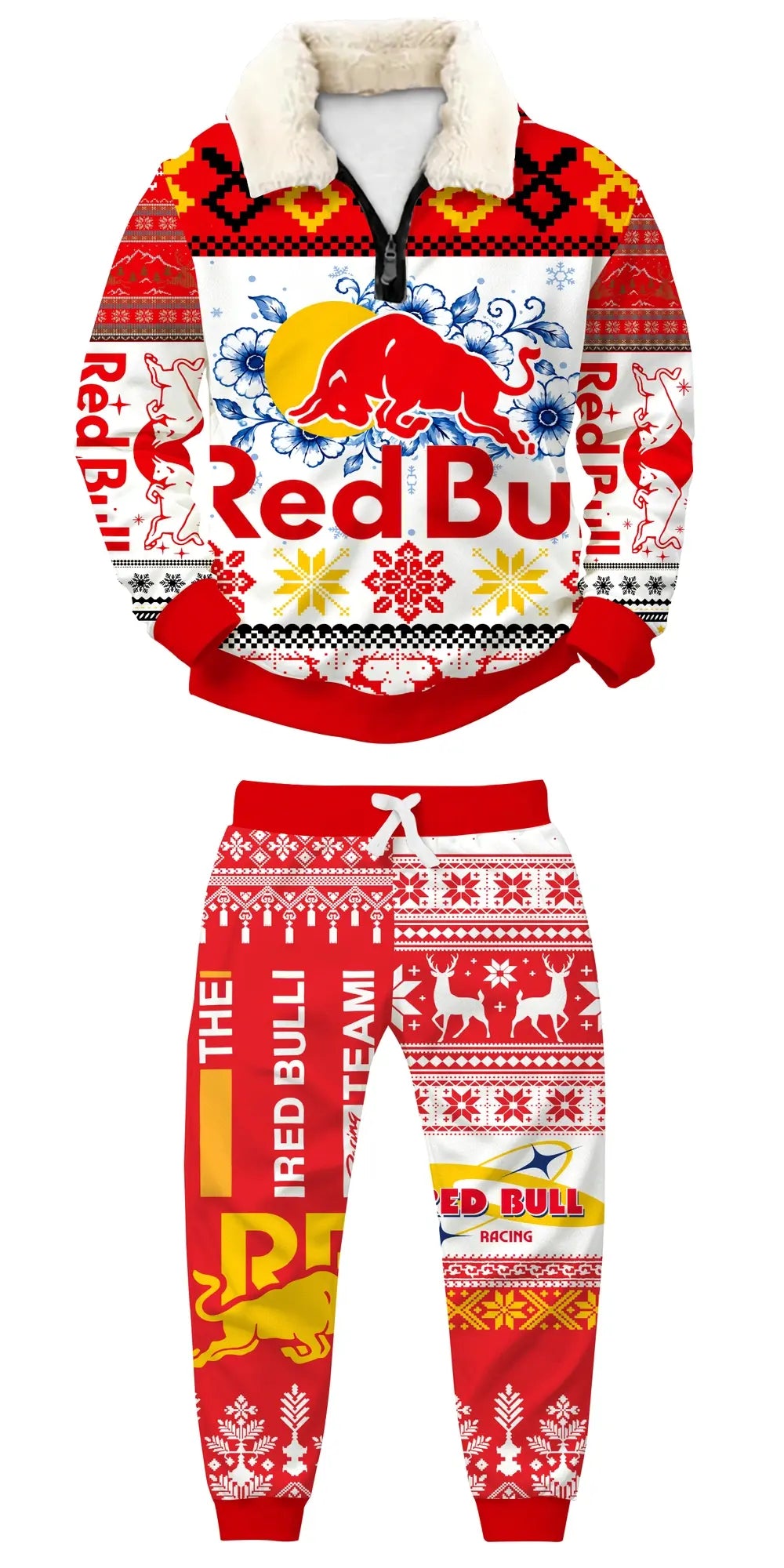 R-cow Ugly Quarter Zip Sweatshirt & Sweatpant Set - MERRYPARK