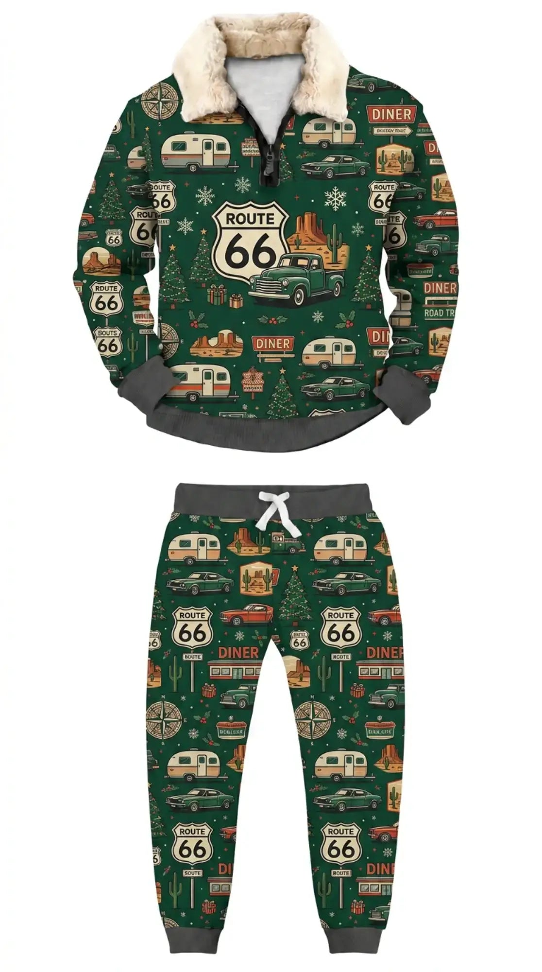 Retro Americana Ugly Quarter Zip Sweatshirt & Sweatpant Set - Merrypark