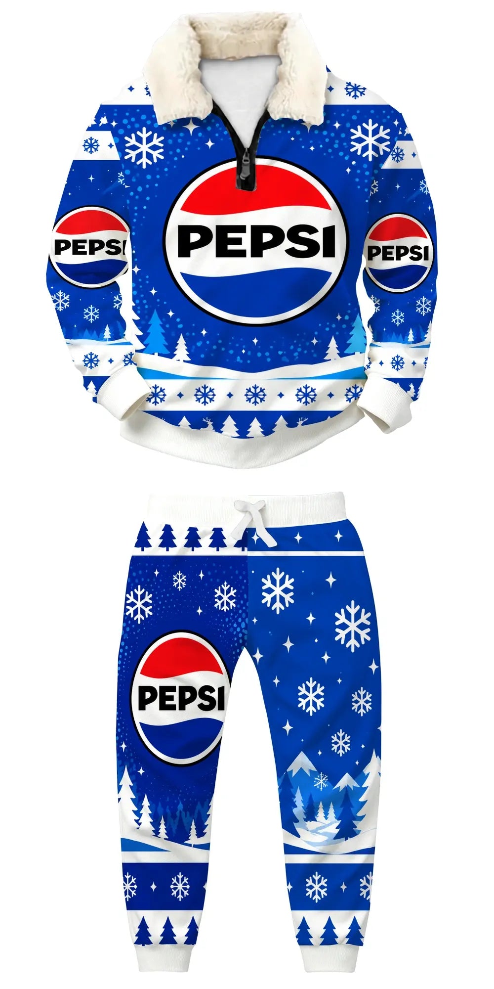 Retro Cola Ugly Quarter Zip Sweatshirt & Sweatpant Set - MERRYPARK