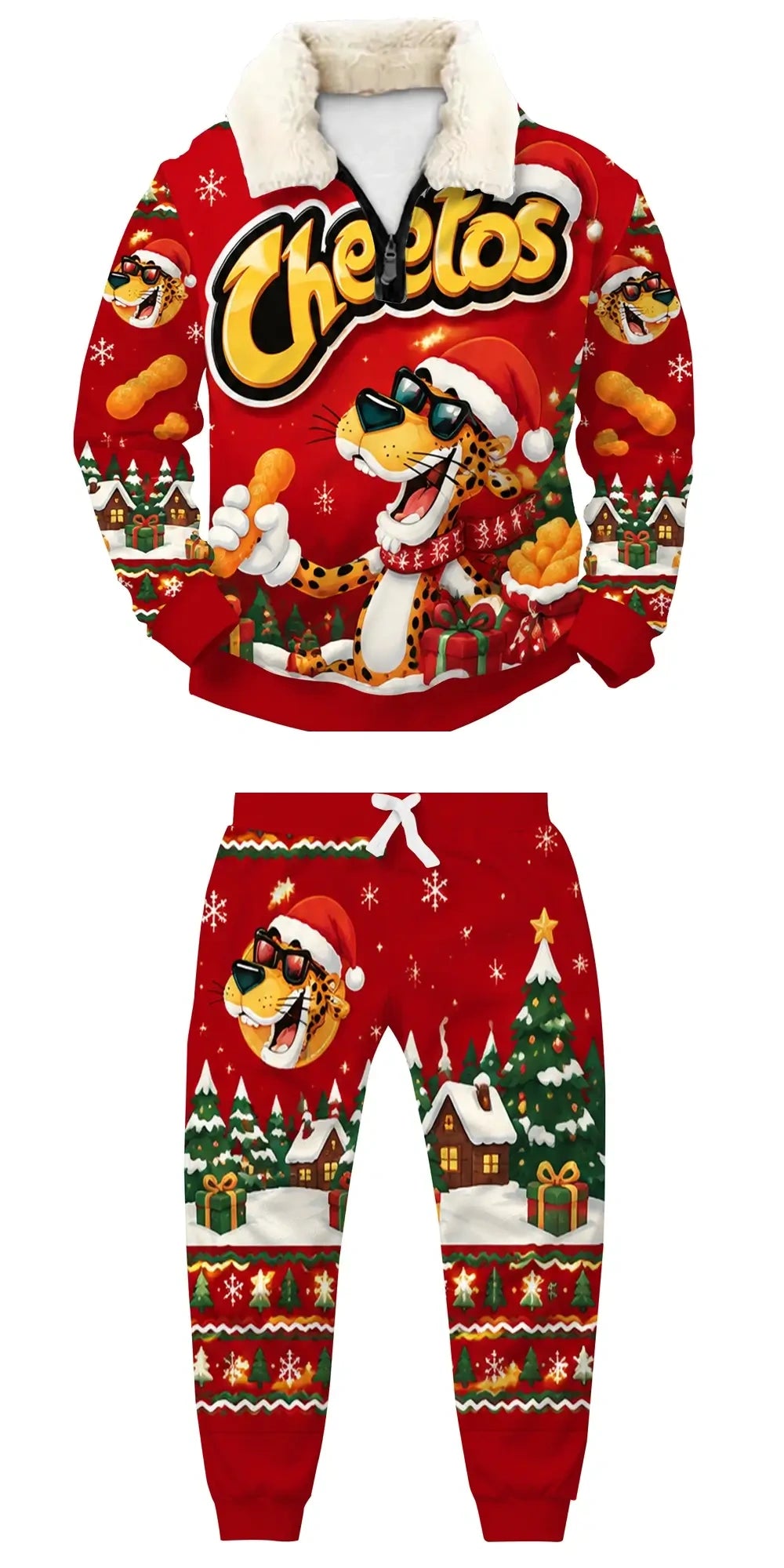 Spicy Christmas Ugly Quarter Zip Sweatshirt & Sweatpant Set - MERRYPARK