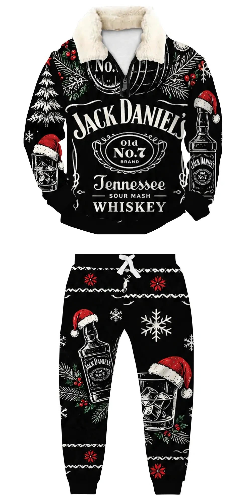 Wild Party Crew Ugly Quarter Zip Sweatshirt & Sweatpant Set - MERRYPARK