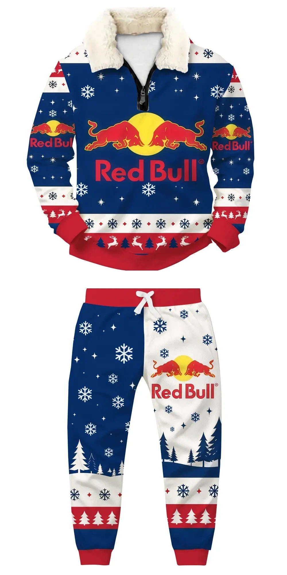 Winter Energy Ugly Quarter Zip Sweatshirt & Sweatpant Set - MERRYPARK