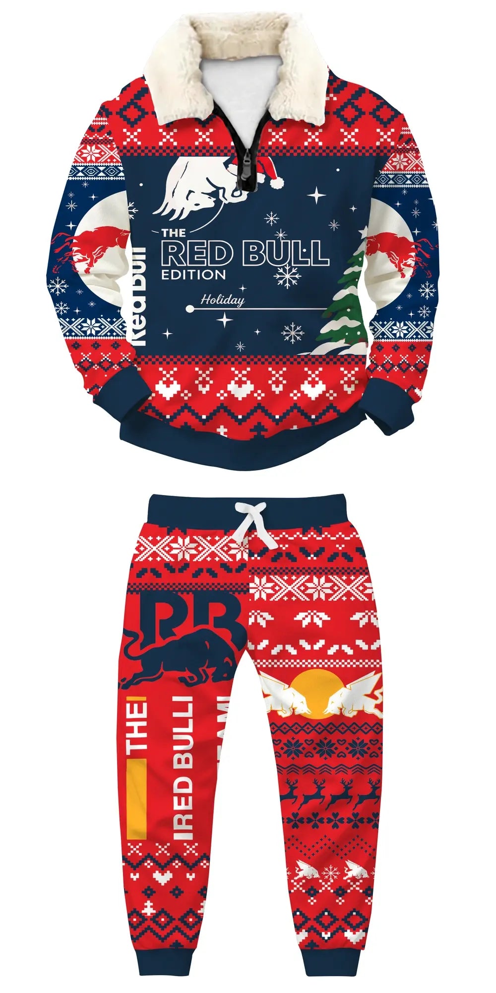 B-cow Ugly Quarter Zip Sweatshirt & Sweatpant Set - MERRYPARK