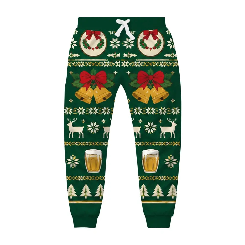 Beer Santa Ugly Quarter Zip Sweatshirt & Sweatpant Set - Merrypark