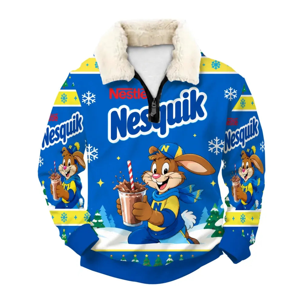 Blue Drink Ugly Quarter Zip Sweatshirt & Sweatpant Set - MERRYPARK