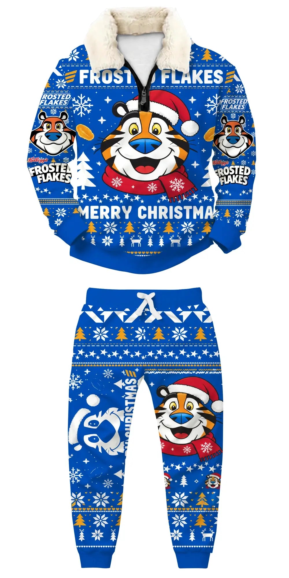 bule-T Ugly Quarter Zip Sweatshirt & Sweatpant Set - MERRYPARK