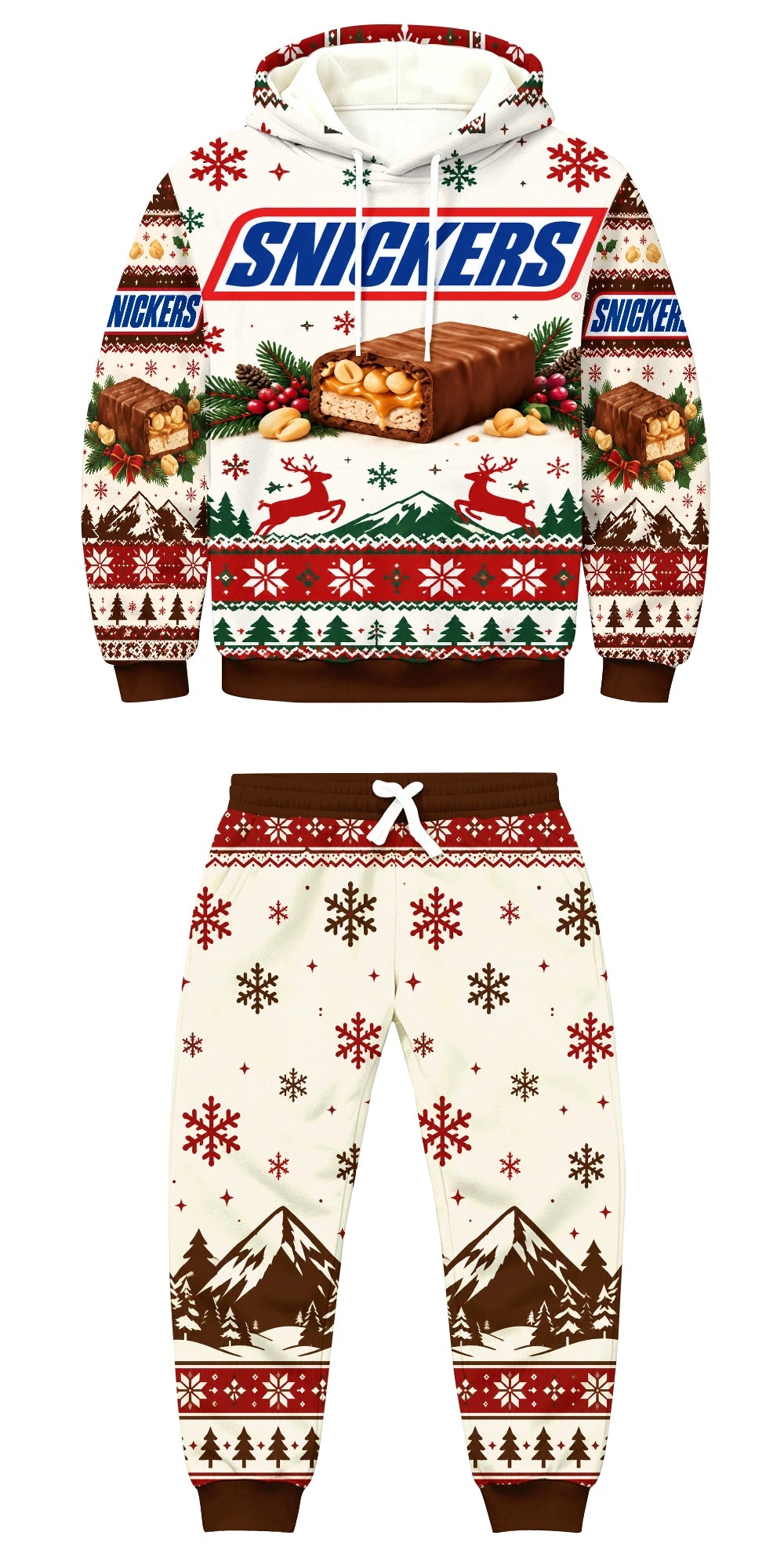 Caramel Nut Ugly Quarter Zip Sweatshirt & Sweatpant Set - MERRYPARK