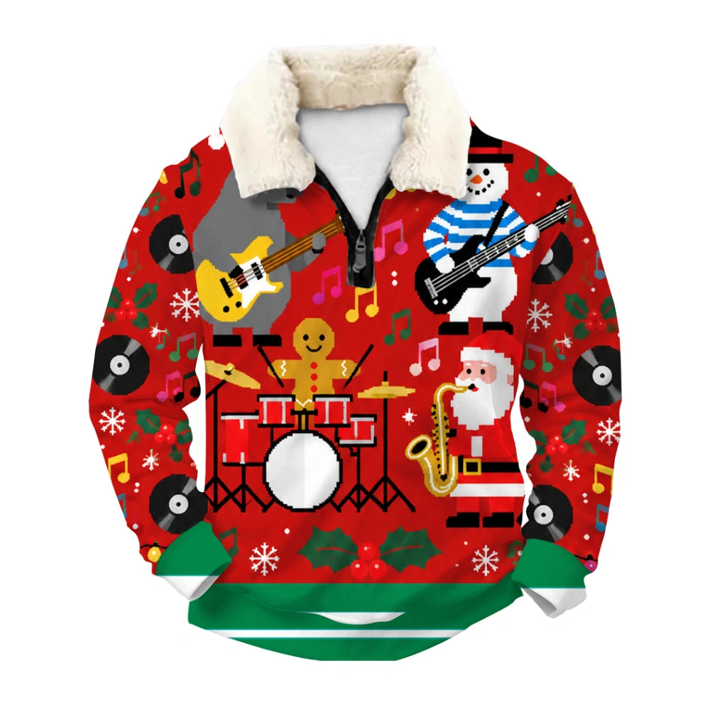 Fun Holiday Ugly Quarter Zip Sweatshirt & Sweatpant Set