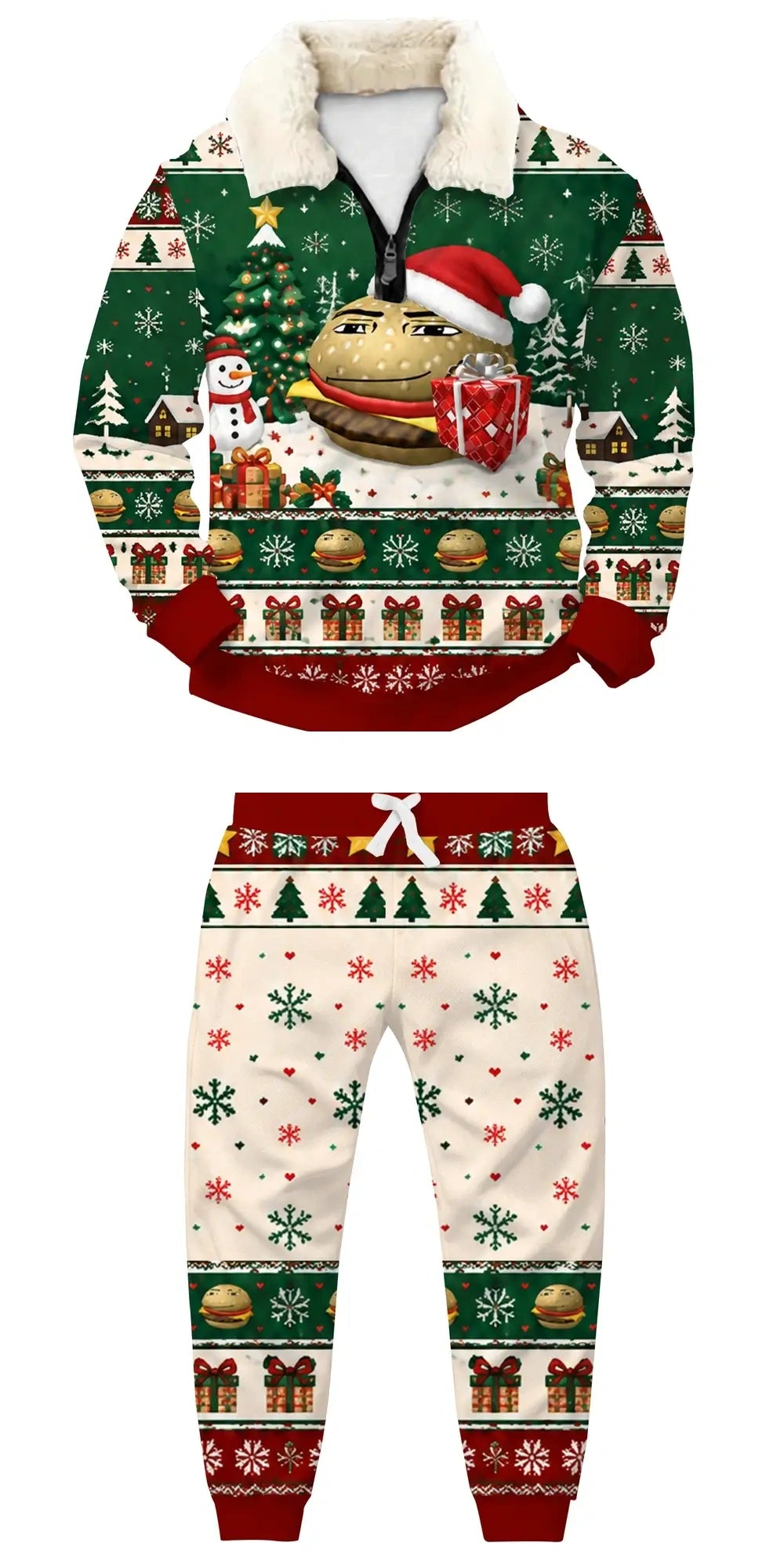 Fun Ugly Quarter Zip Sweatshirt & Sweatpant Set - MERRYPARK