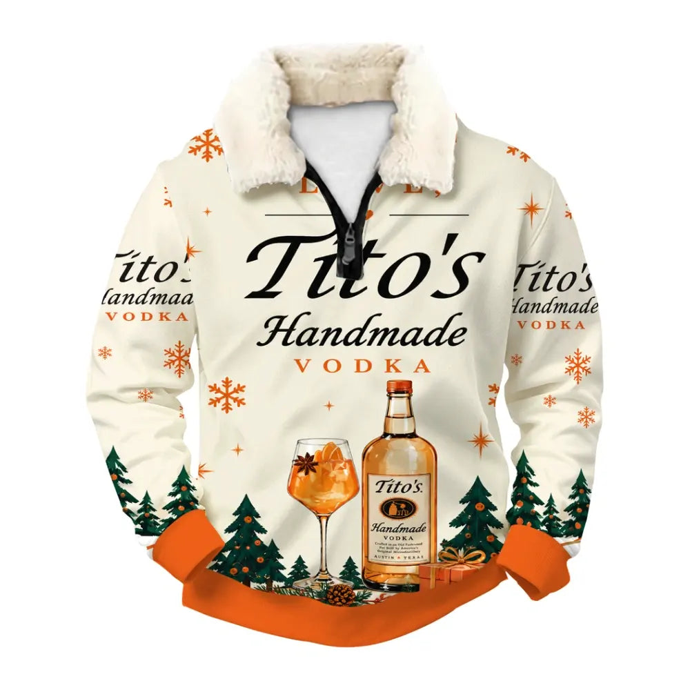 Orange Fun Ugly Quarter Zip Sweatshirt & Sweatpant Set - MERRYPARK