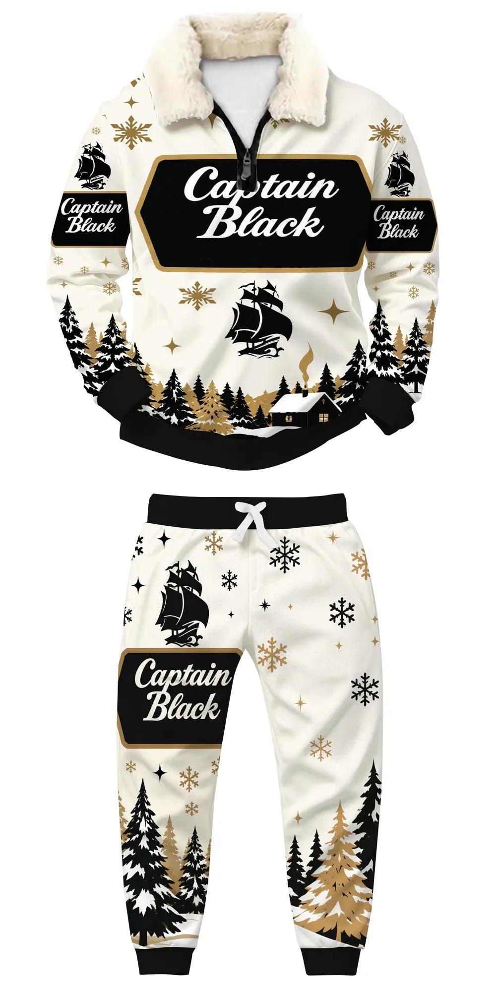 Pipe Blend Ugly Quarter Zip Sweatshirt & Sweatpant Set - MERRYPARK