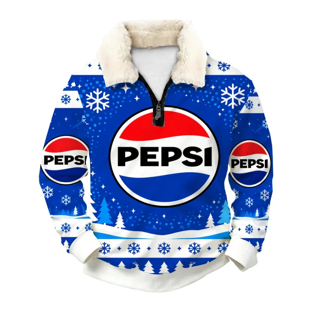Retro Cola Ugly Quarter Zip Sweatshirt & Sweatpant Set - MERRYPARK