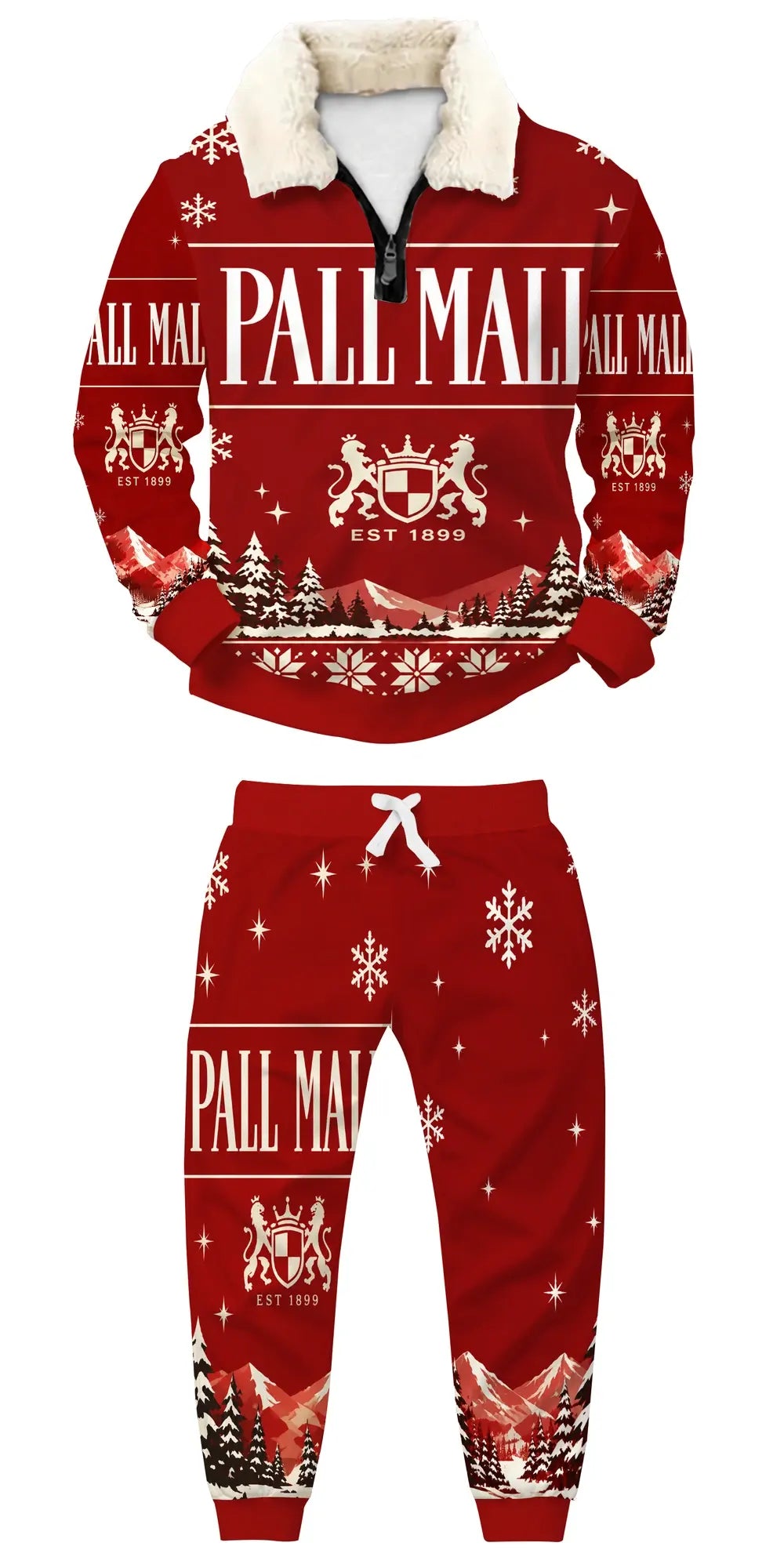 Vintage Crest Ugly Quarter Zip Sweatshirt & Sweatpant Set - MERRYPARK