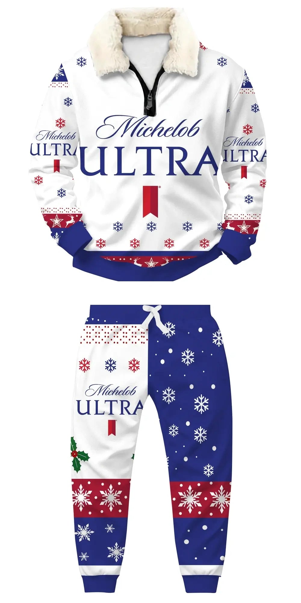 Winter Brew Ugly Quarter Zip Sweatshirt & Sweatpant Set - MERRYPARK