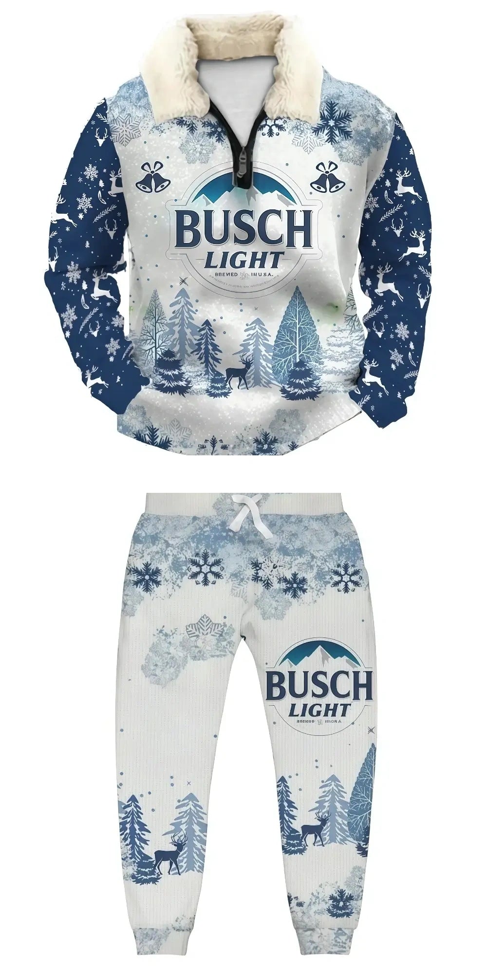 Winter Ugly Quarter Zip Sweatshirt & Sweatpant Set - MERRYPARK